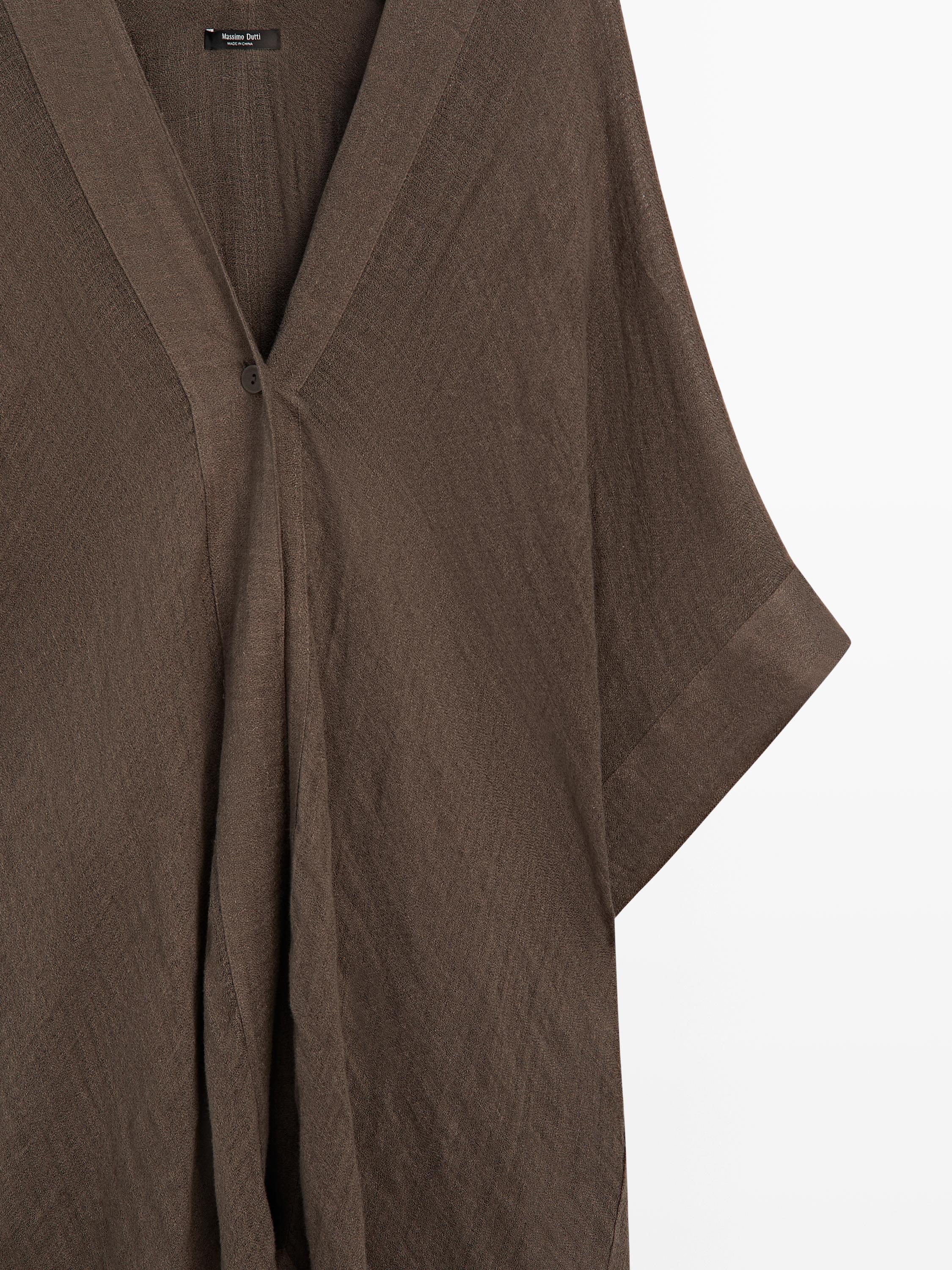 Flowing 100% linen oversize blouse with back detail