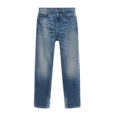 Zara JEANS STRAIGHT ANKLE FIT – mid-plava