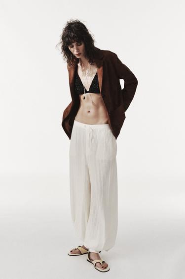 OVERSIZE-BLAZER AUS 100 % WILDLEDER, ZW COLLECTION LIMITED EDITION - grau-beige von Zara