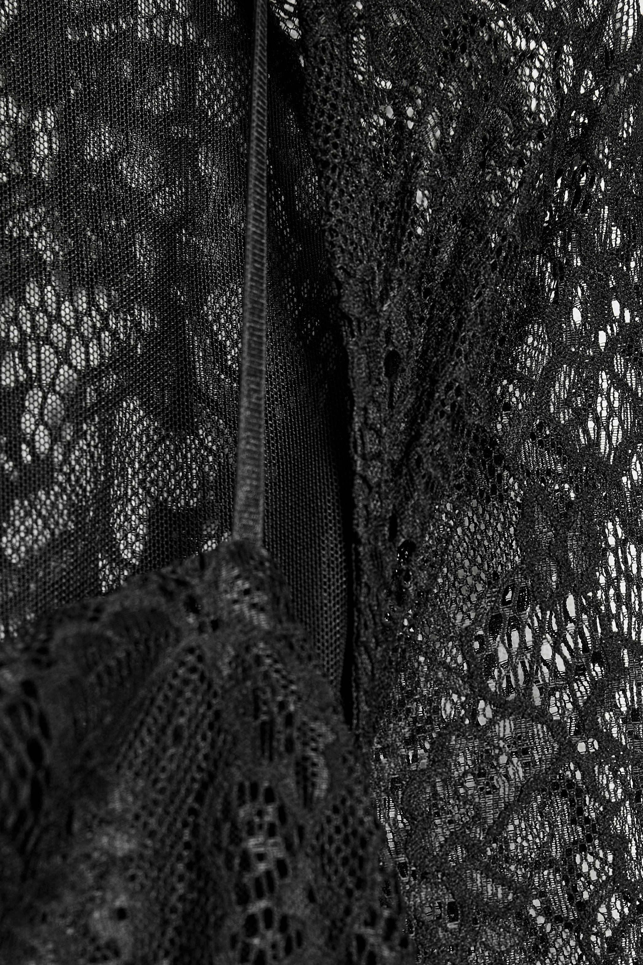 LACE MIDI DRESS WITH ARM CUFFS
