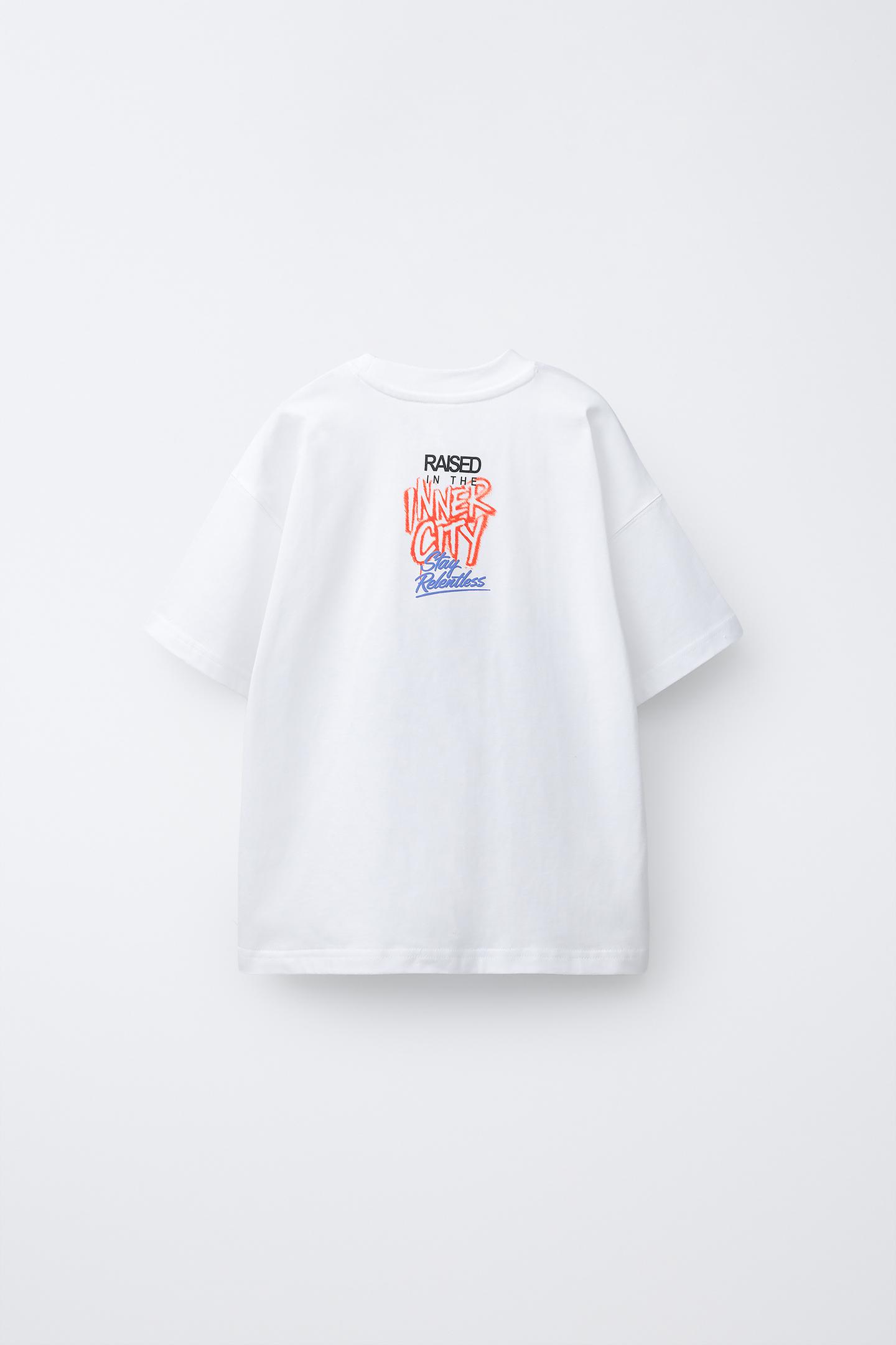 Детская футболка Zara Graffiti Print, цвет: Белый — фото 3
