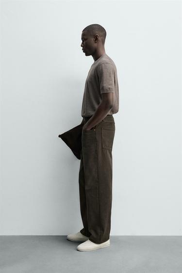 REGULAR FIT KNIT T-SHIRT - camel by Zara - Image 3