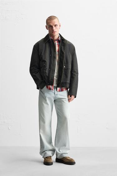 CHECK JACKET WITH CONTRAST COLLAR - Black by Zara - Image 0