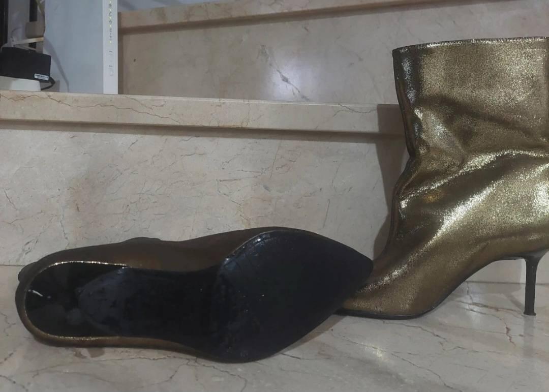 STILETTO HEEL METALLIC ANKLE BOOTS - Image 4