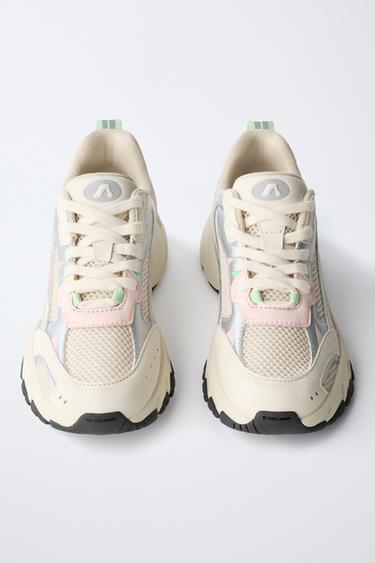 MESH TRAINERS - Ecru White by Zara - Image 4