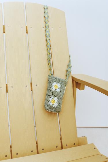 FLORAL CROCHET BABY BOTTLE HOLDER - Greenish by Zara