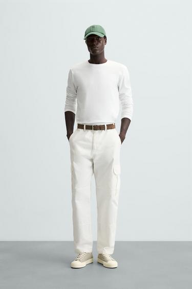 Zara BASIC SLIM FIT T-SHIRT - White - Image 0