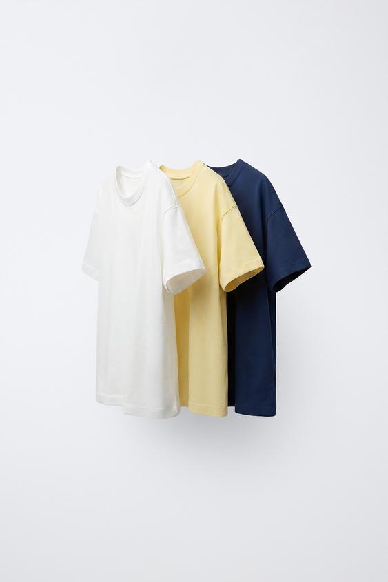 PACK TRES CAMISETAS LISAS - Marino de Zara - Imagen 0
