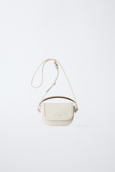 MINI CROSSBODY BAG WITH METAL HANDLE - White by Zara