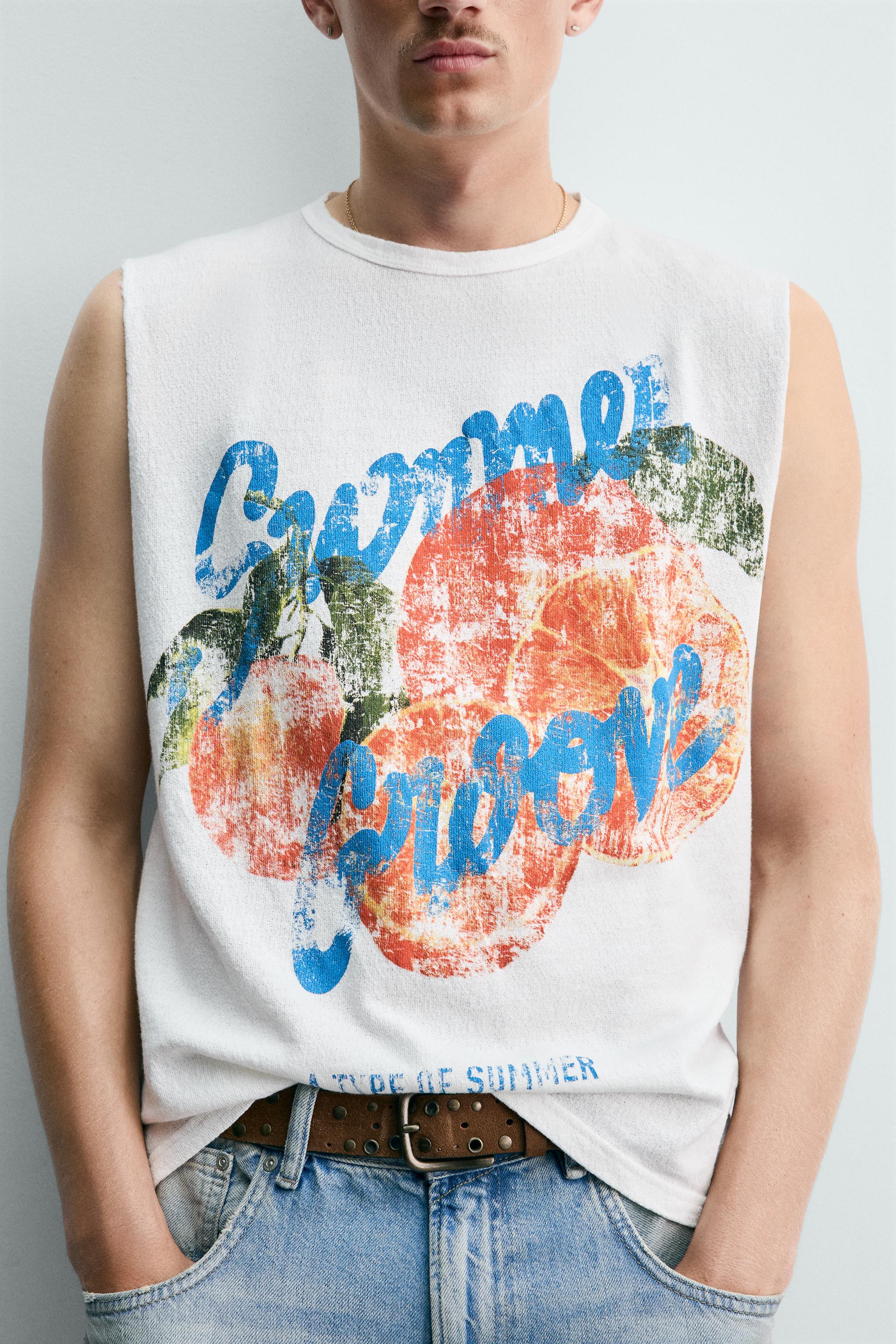 Мужские свитеры Zara WASHED KNIT PRINTED TANK TOP — фото 6