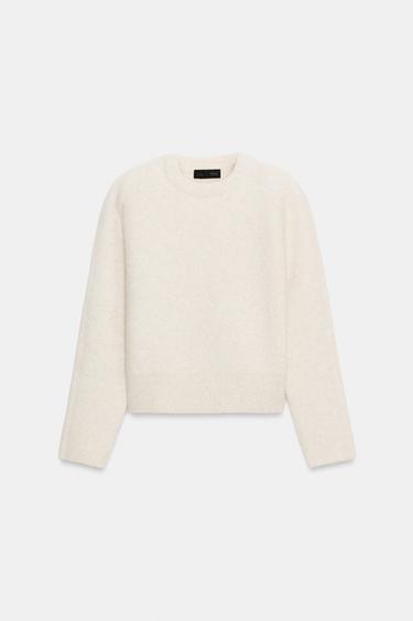 SHOULDER PAD KNIT JUMPER - Ecru by Zara - Image 0