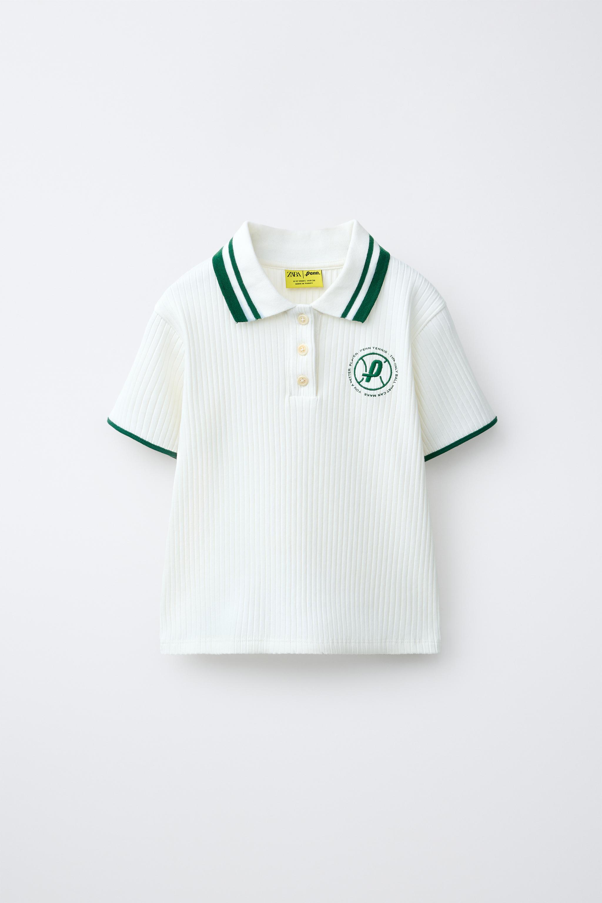 RIBBED EMBROIDERED PENN © POLO SHIRT - Ecru | ZARA United Kingdom