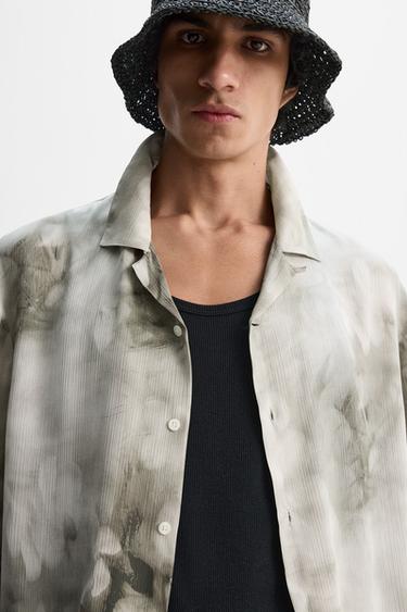 CHEMISE À IMPRIMÉ FLORAL - Gris de Zara - Image 4