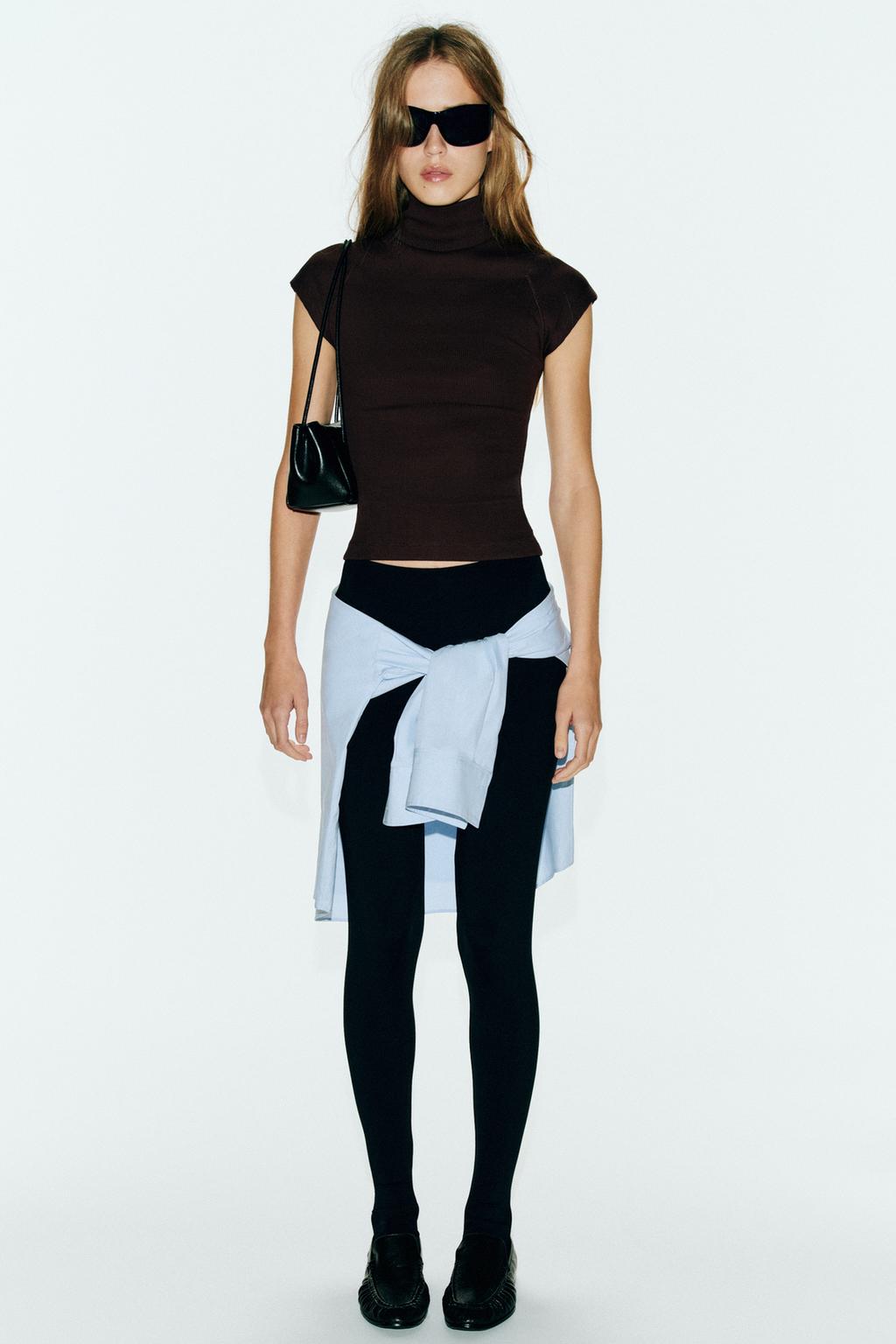 HIGH NECK RIB T-SHIRT