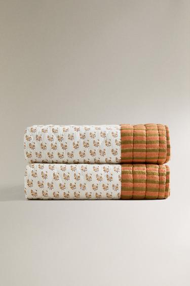 PLAID COTON BLOCK PRINT - Orange de Zara - Image 1