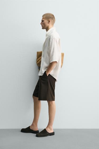 CHEMISE COUPE BOXY 100 % LIN - Blanc de Zara - Image 3