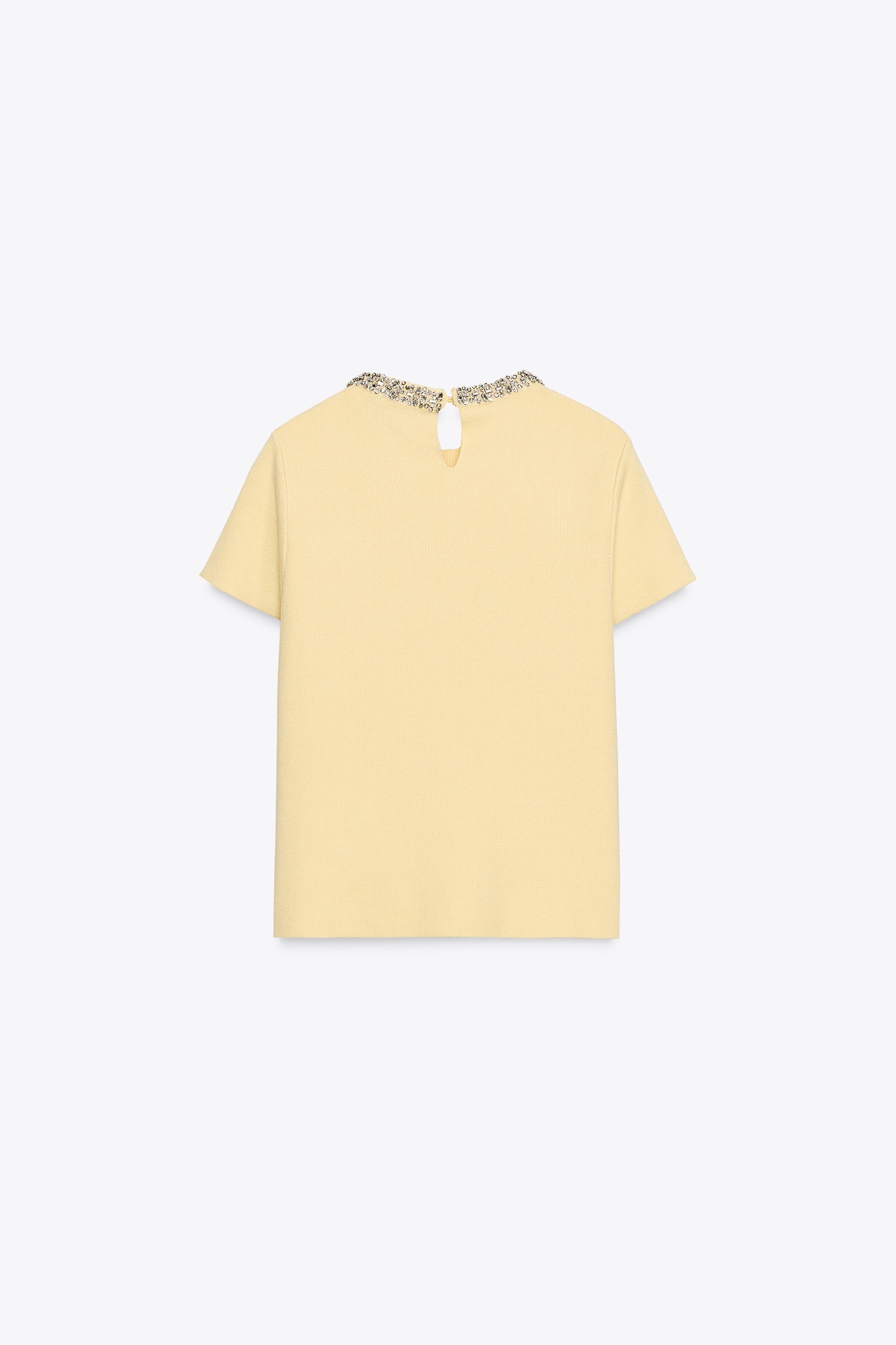 ジュエルニットトップス - ライトイエロー | ZARA Japan / 日本