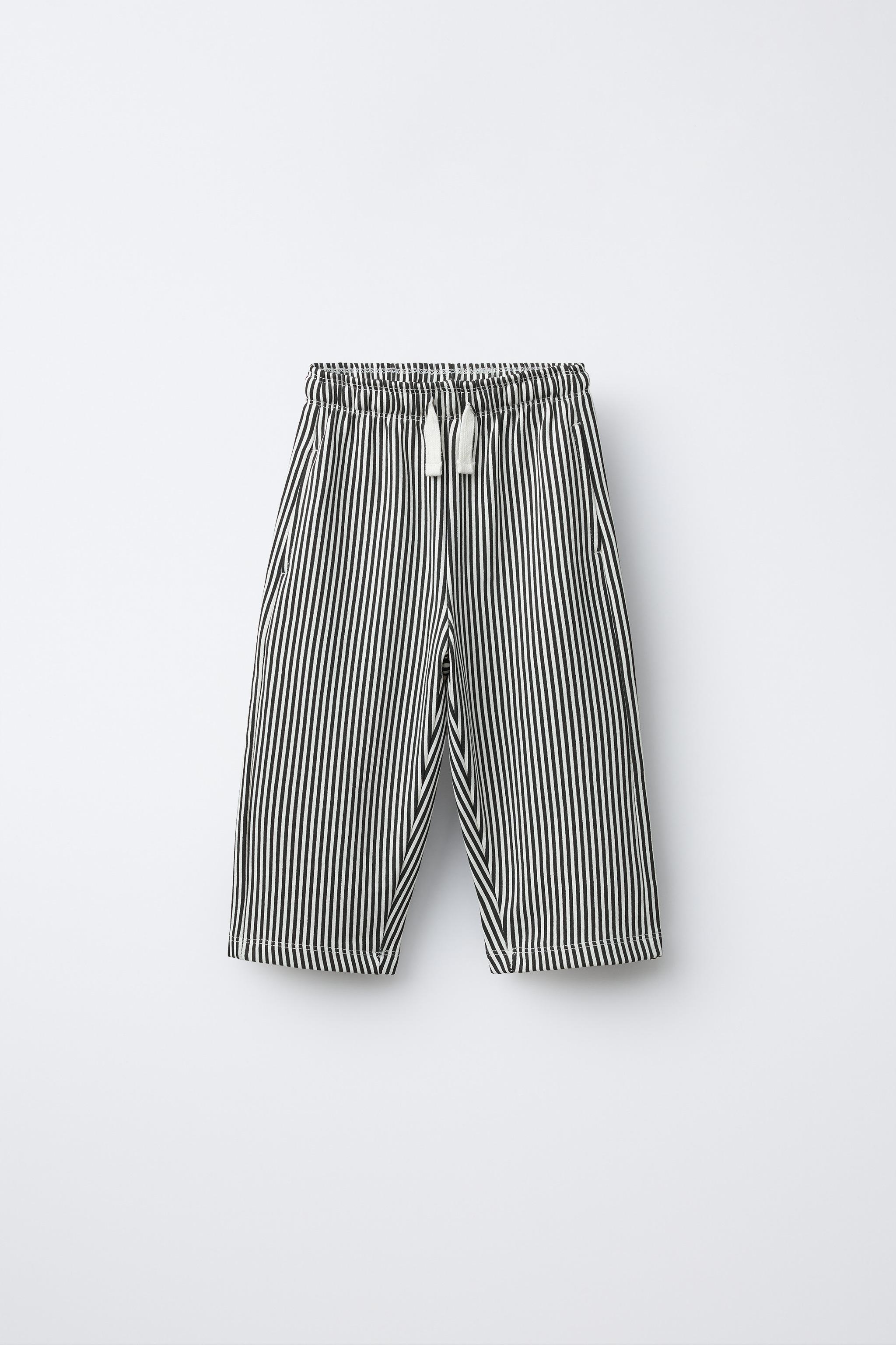 PANTALON EN MOLLETON À RAYURES