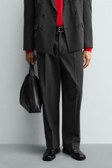 WOOL BLEND SUIT TROUSERS - Dark grey by Zara