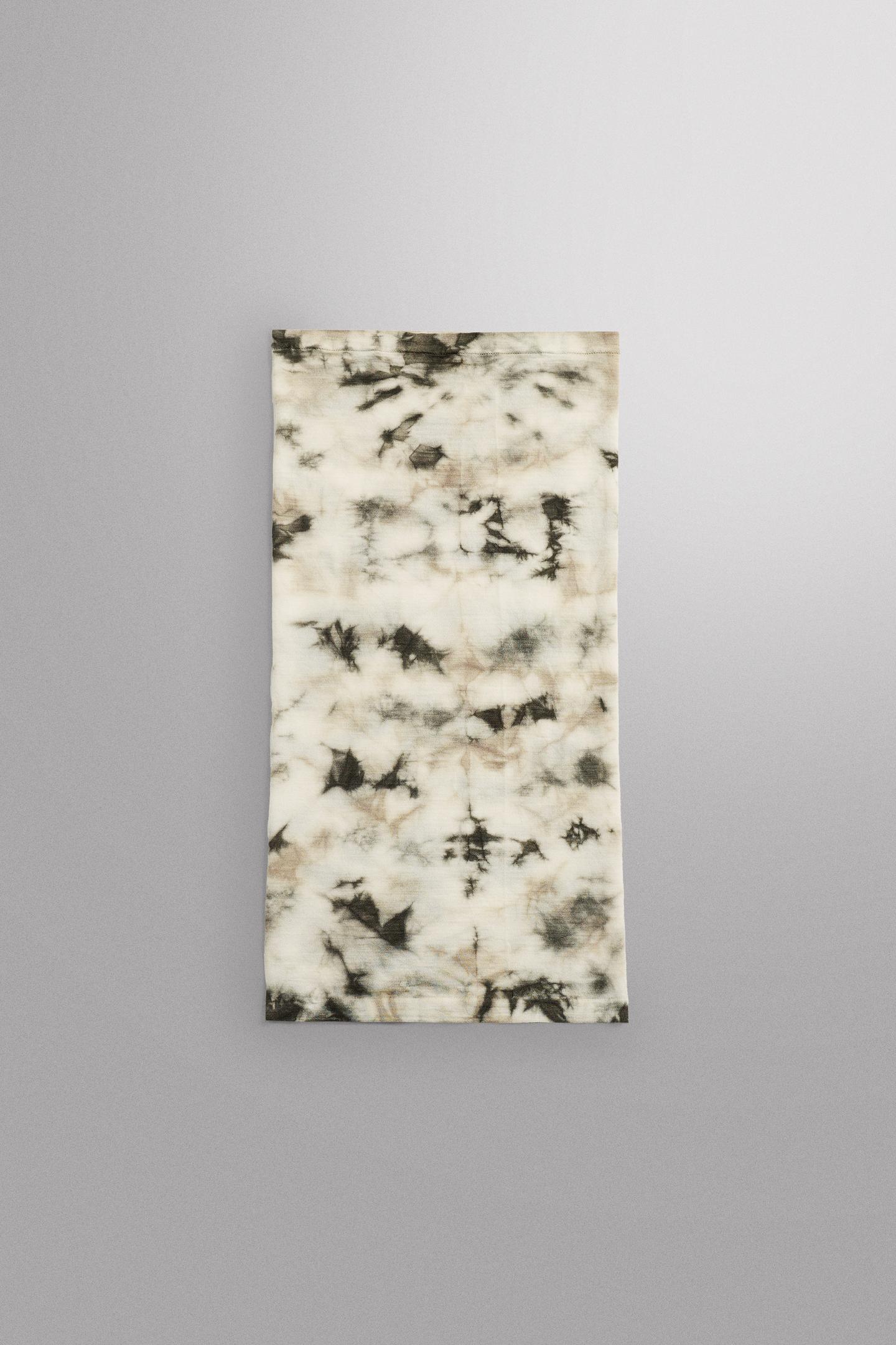Мужские аксессуары Zara Tie-Dye Wool Neck Warmer, цвет: Коричневый / Зелёный — фото 2