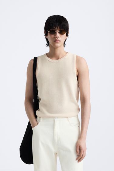 KNIT TANK TOP - Ecru by Zara