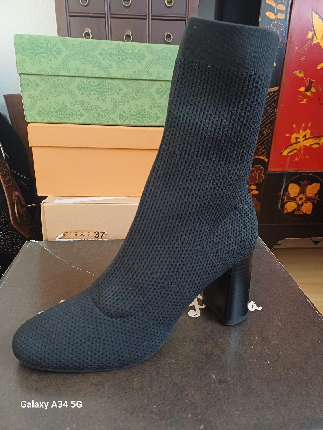 FABRIC HIGH HEEL ANKLE BOOTS - Image 3