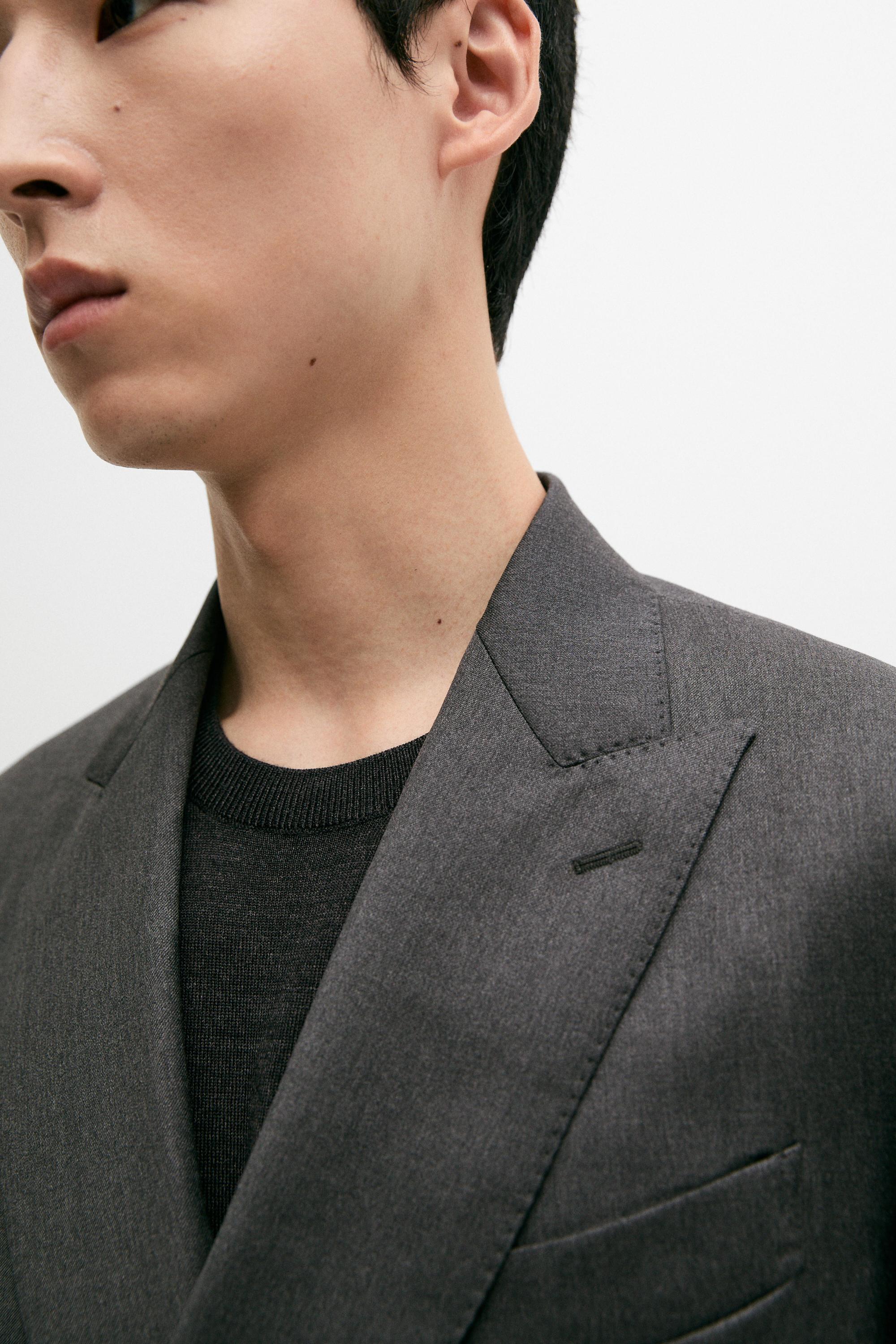 Blazer de costume croisé 100 % laine froide