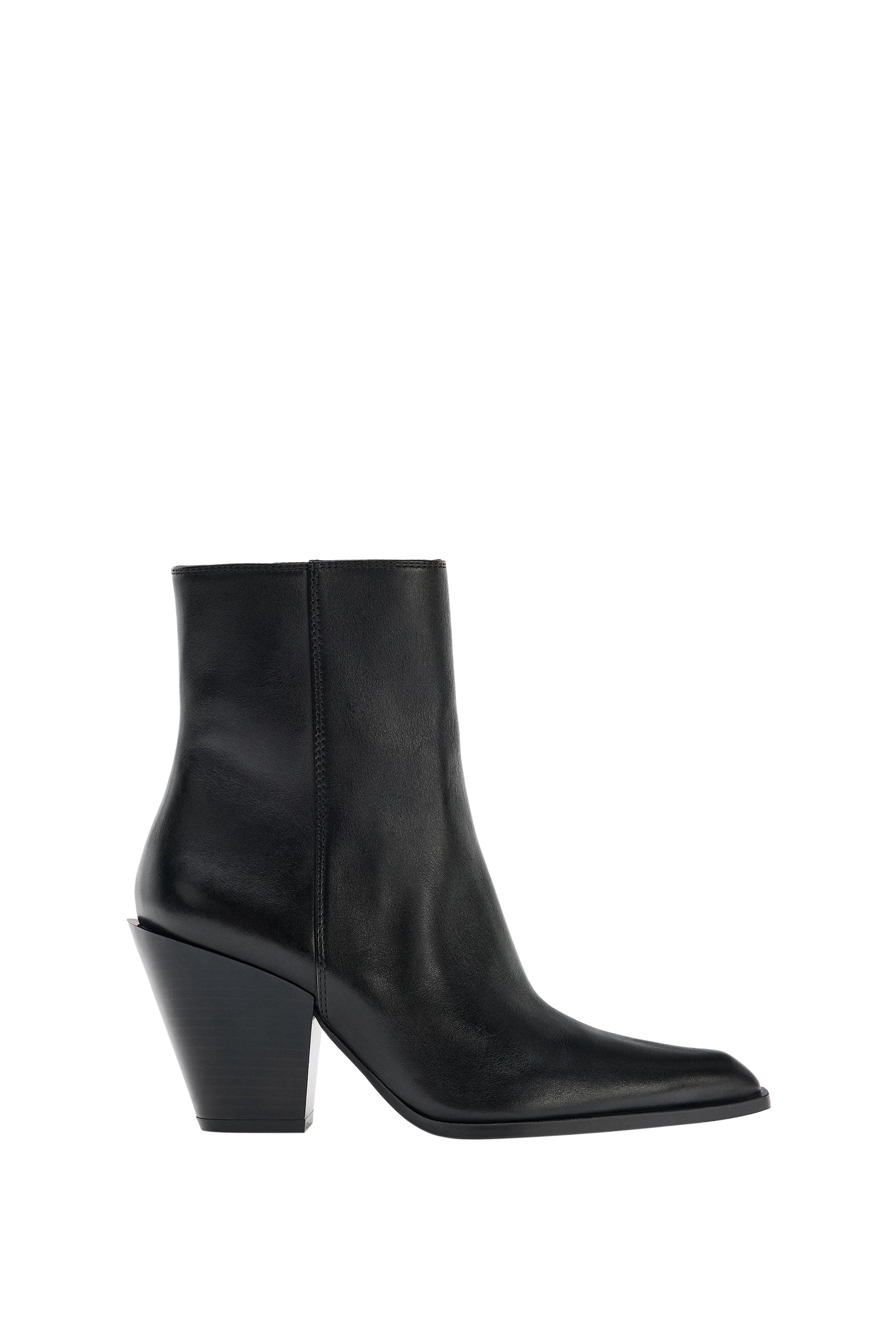 LEATHER COWBOY ANKLE BOOTS - Black | ZARA United States