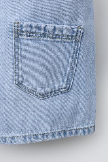 SALOPETTE COURTE EN DENIM - Bleu moyen de Zara - Image 3