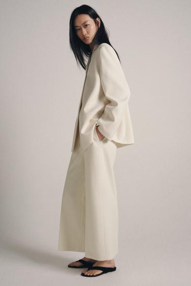 ZW COLLECTION CROPPED TROUSERS WITH SEAMS - Light beige by Zara - Image 4