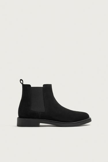 BOTTINES CHELSEA EN CUIR - Noir de Zara