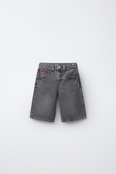 BERMUDA LONGUE EN DENIM - Gris moyen de Zara - Image 0
