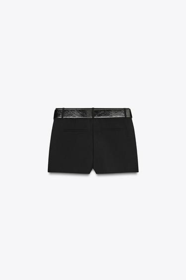 LOW-RISE SKORT WITH BELT - Black by Zara - Image 6