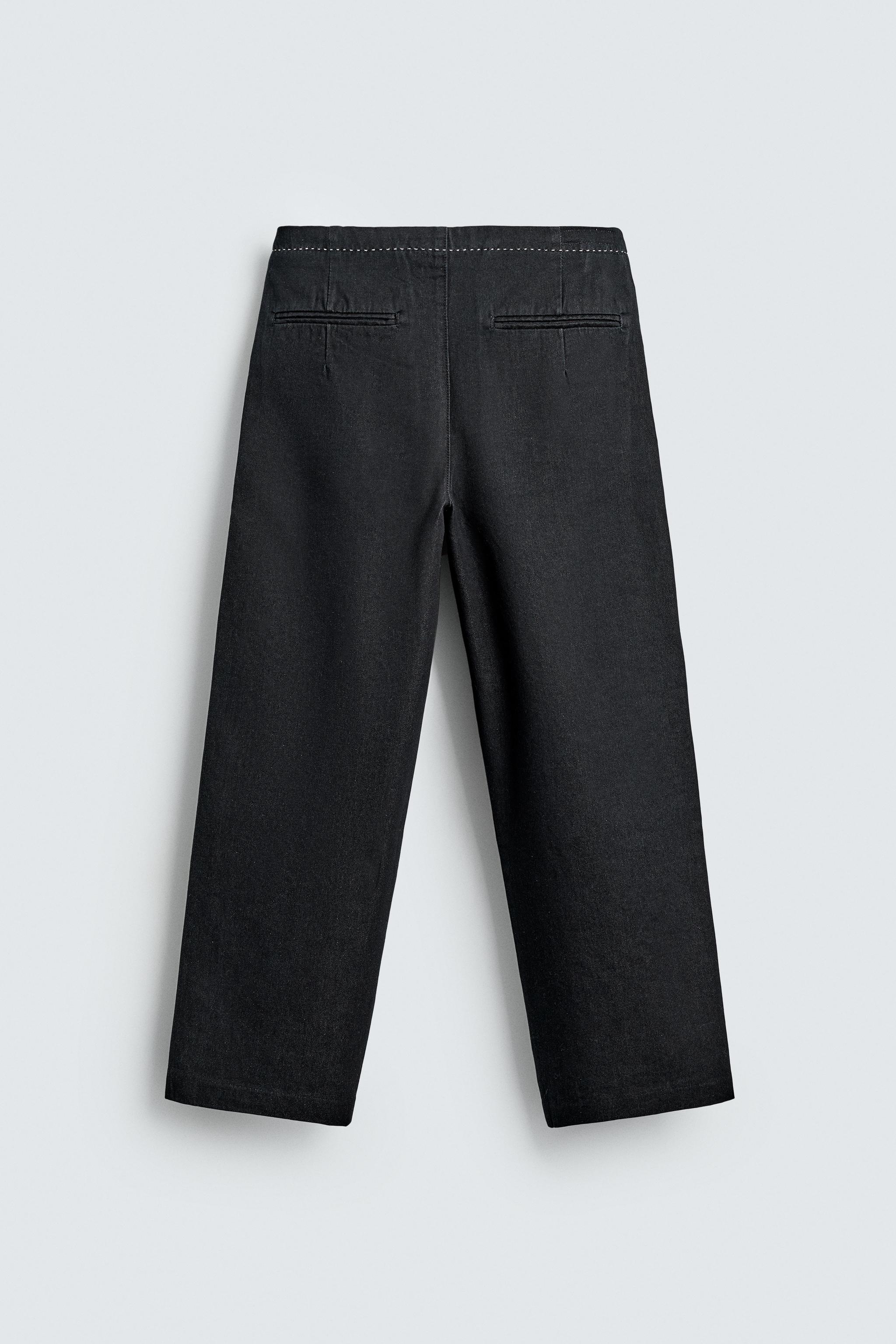PANTALON CHINO DENIM SURPIQÛRES CONTRASTÉES