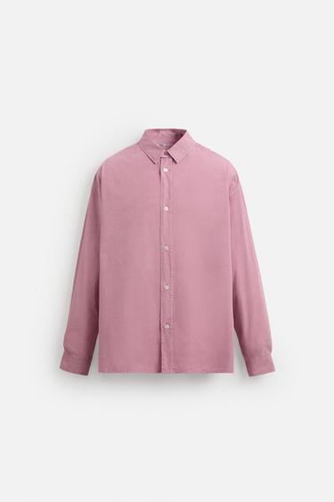 CAMISA LAVADA ALGODÓN - Rosa de Zara - Imagen 0