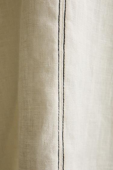 LINEN NIGHTDRESS WITH TOPSTITCHING - Ecru by Zara - Image 3