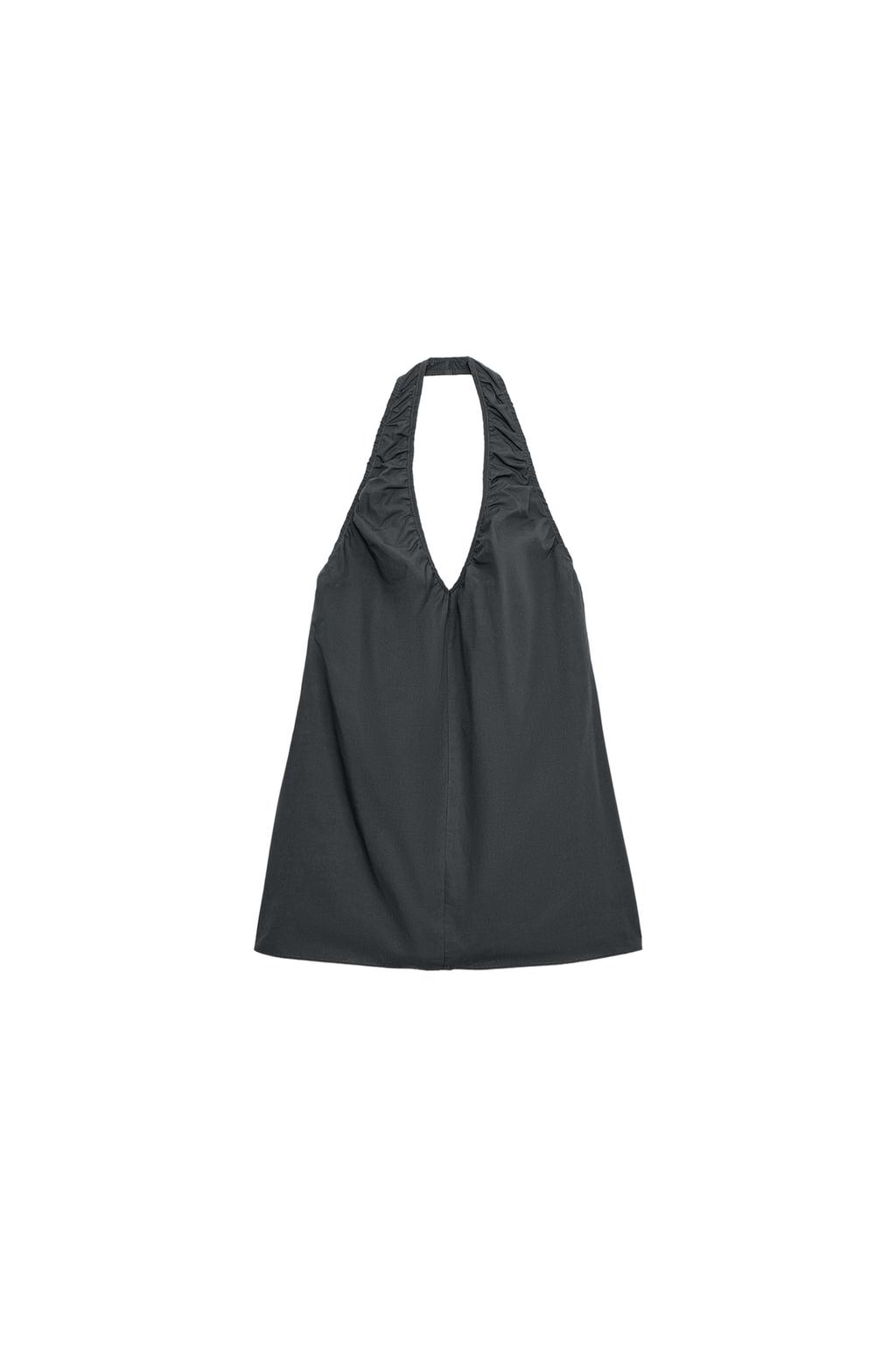 MINI HALTER RUCHED DRESS - image 3