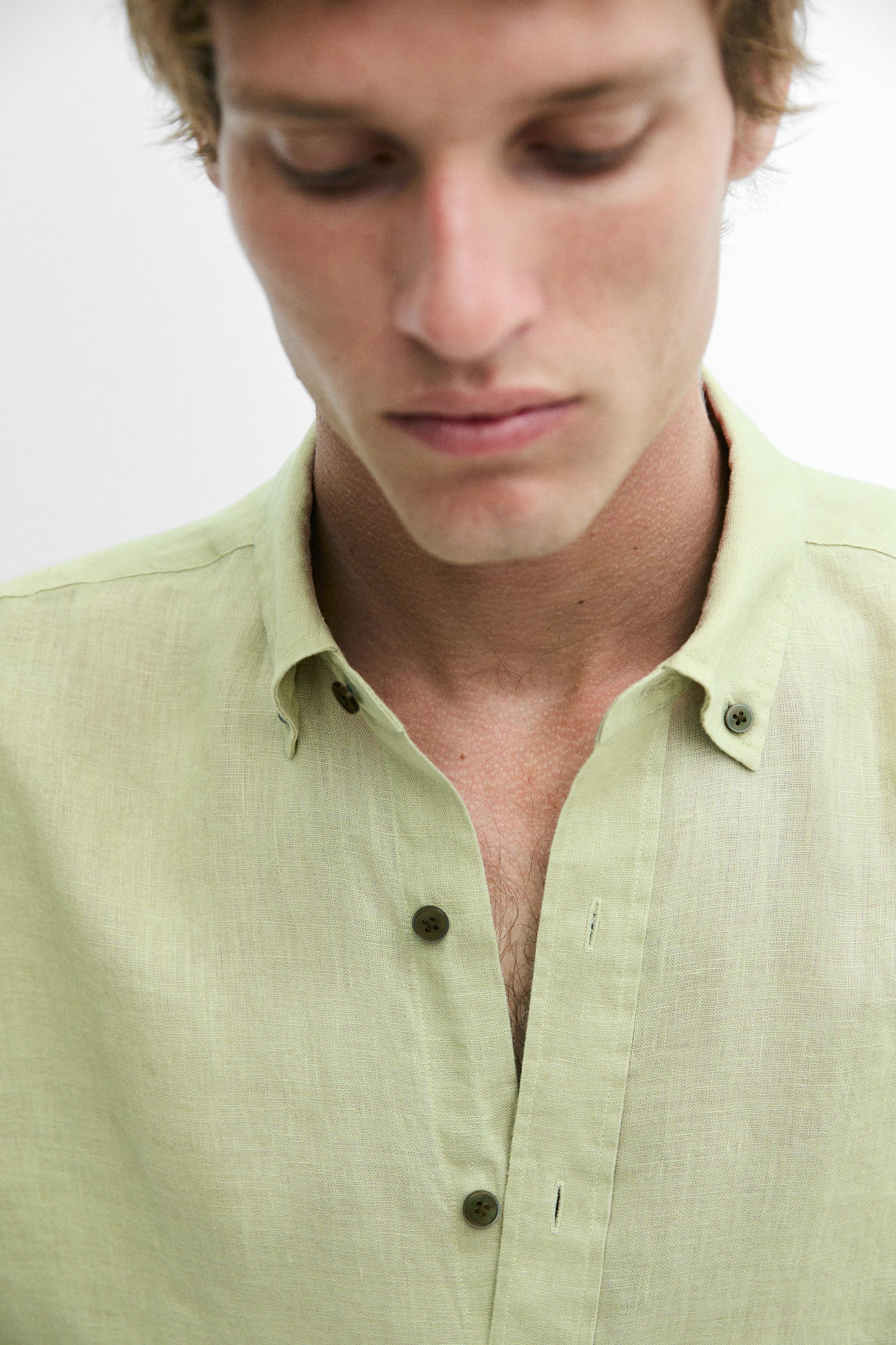 100% linen regular fit shirt