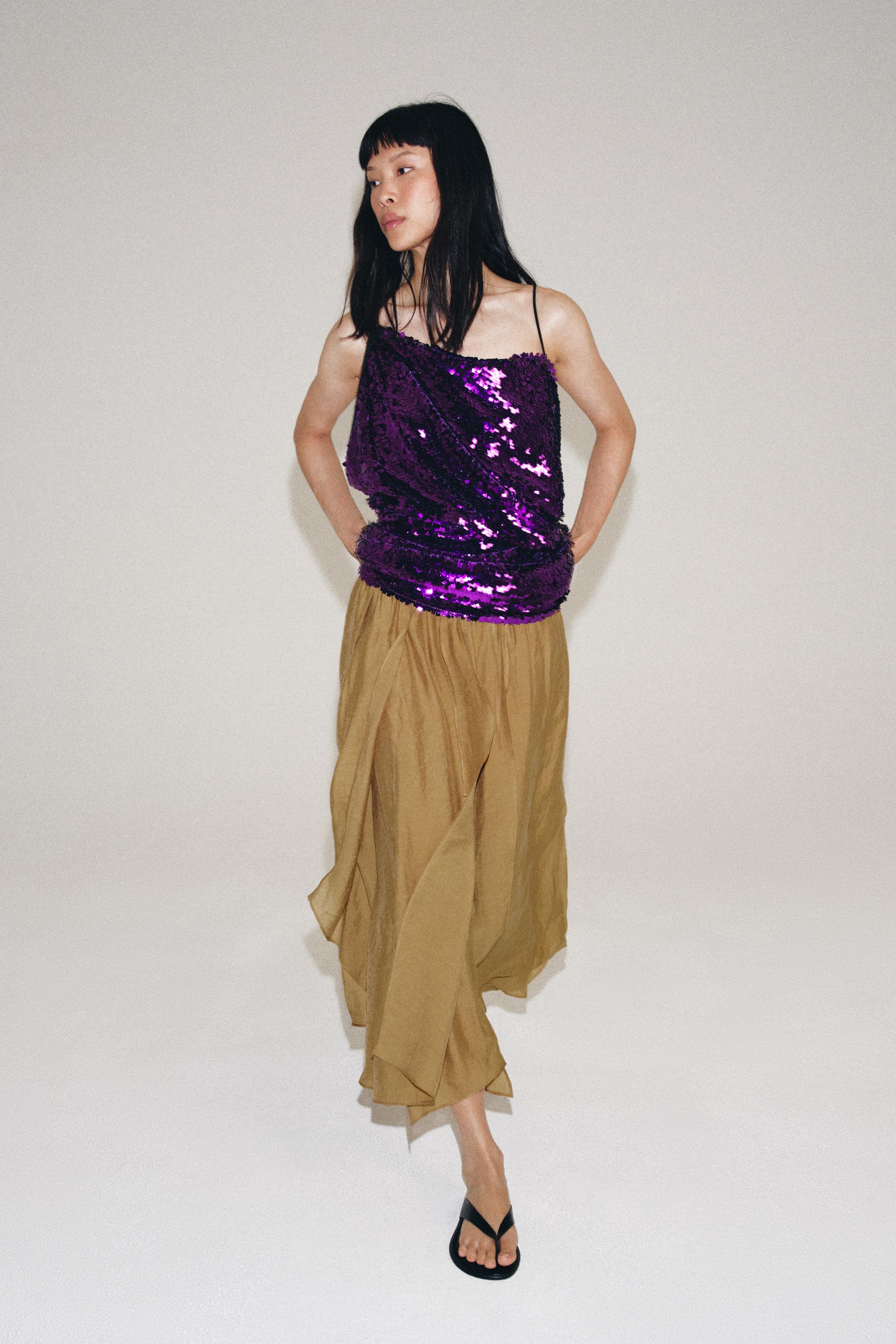 ZW COLLECTION RUFFLED SKIRT — Caramel