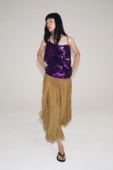 ZW COLLECTION RUFFLED SKIRT - Caramel by Zara - Image 0