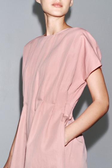 ZW COLLECTION PLEATED MIDI DRESS - Pink by Zara