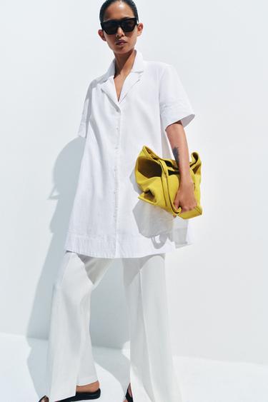 ZW COLLECTION SHORT SLEEVE SHIRT DRESS - White by Zara - Image 2