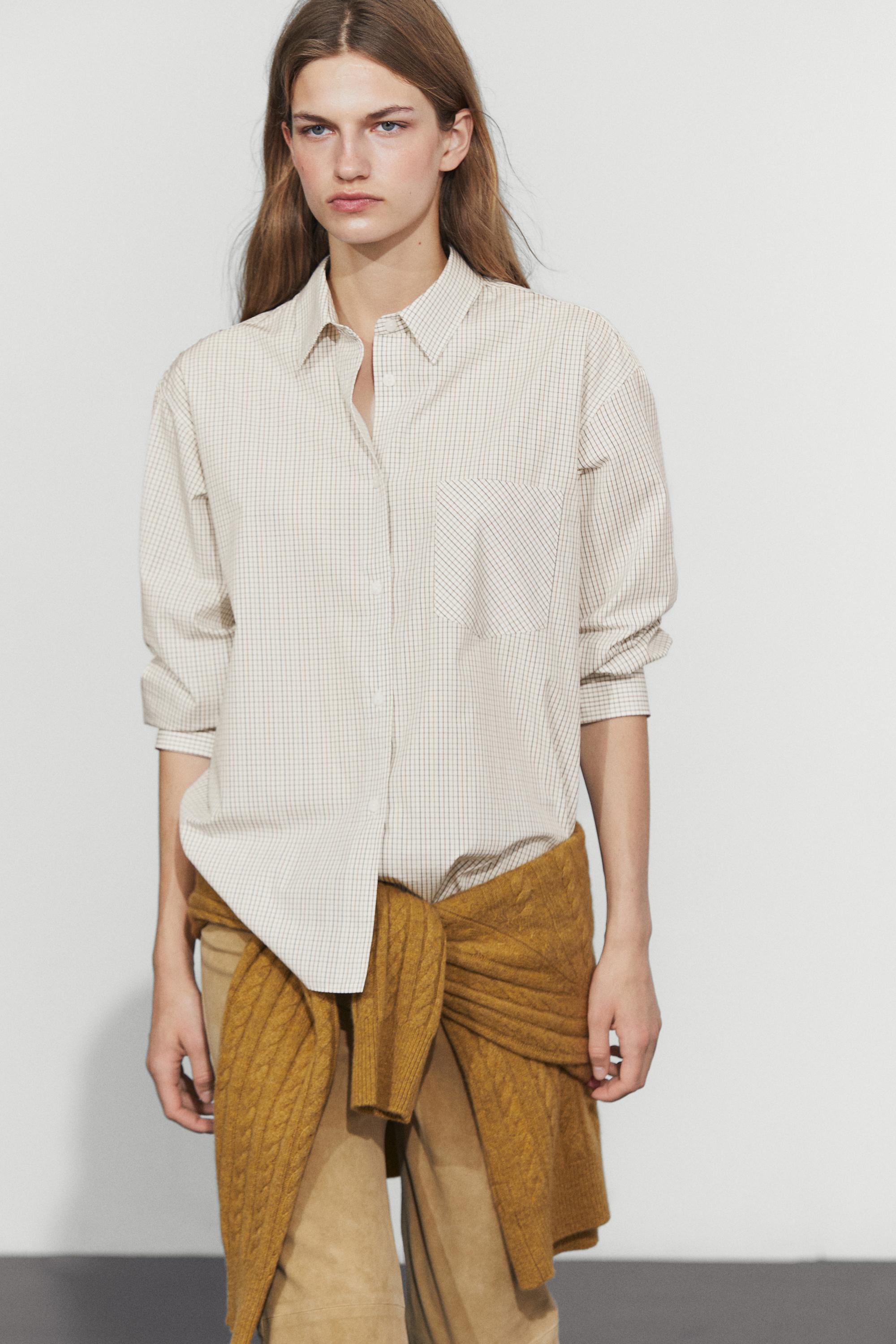 100% Cotton Check Shirt — White