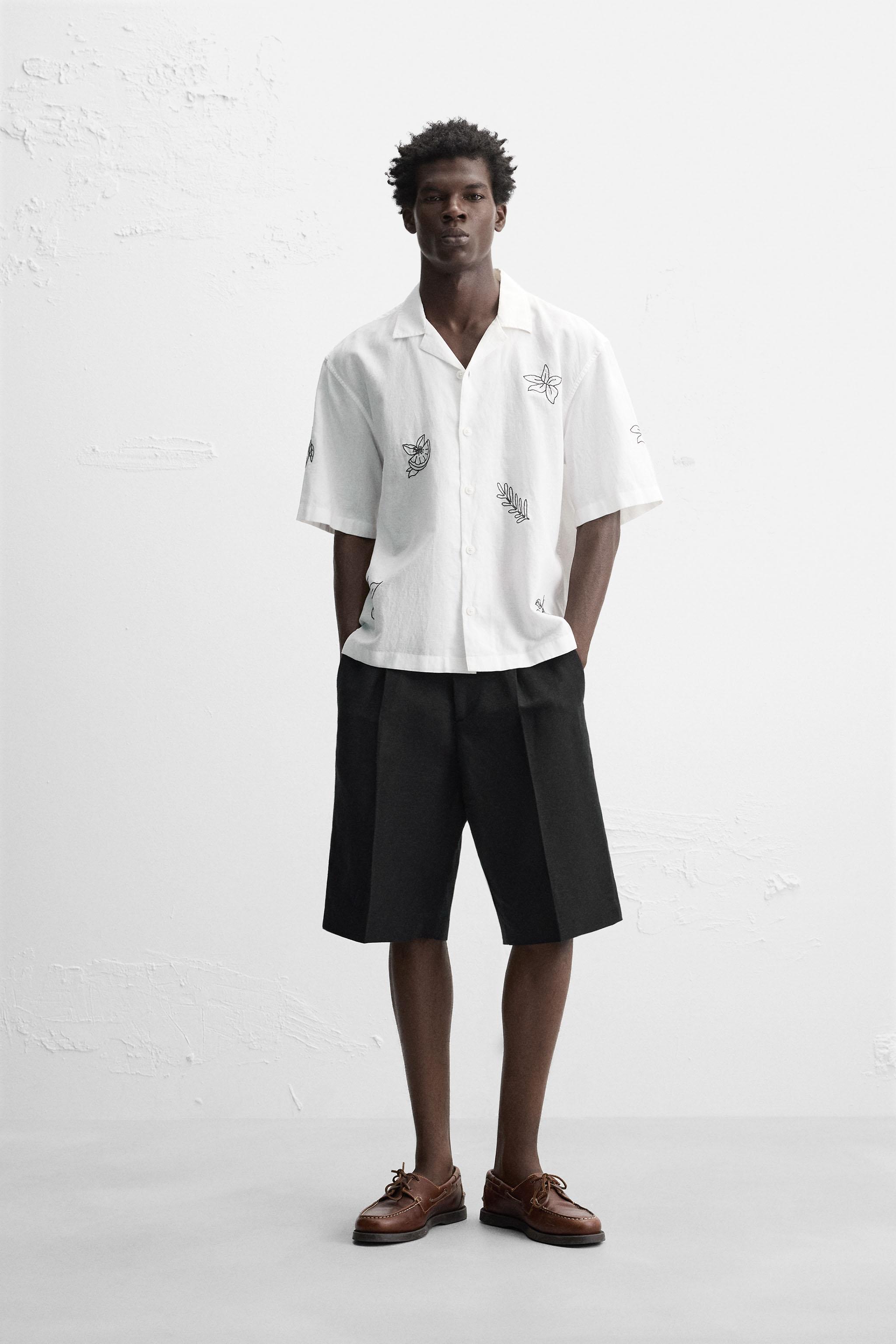 CHEMISE COTON - LIN BRODÉS