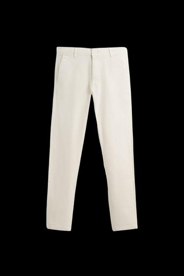 SKINNY FIT CHINO TROUSERS - Ecru by Zara