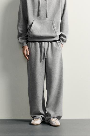 BASIC STRAIGHT-LEG JOGGERS - Grey marl by Zara