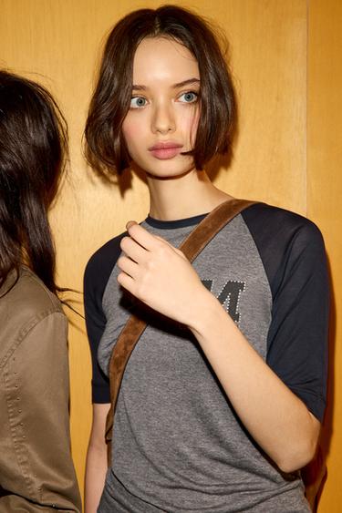 STUDDED NUMBER T-SHIRT - Grey by Zara - Image 3