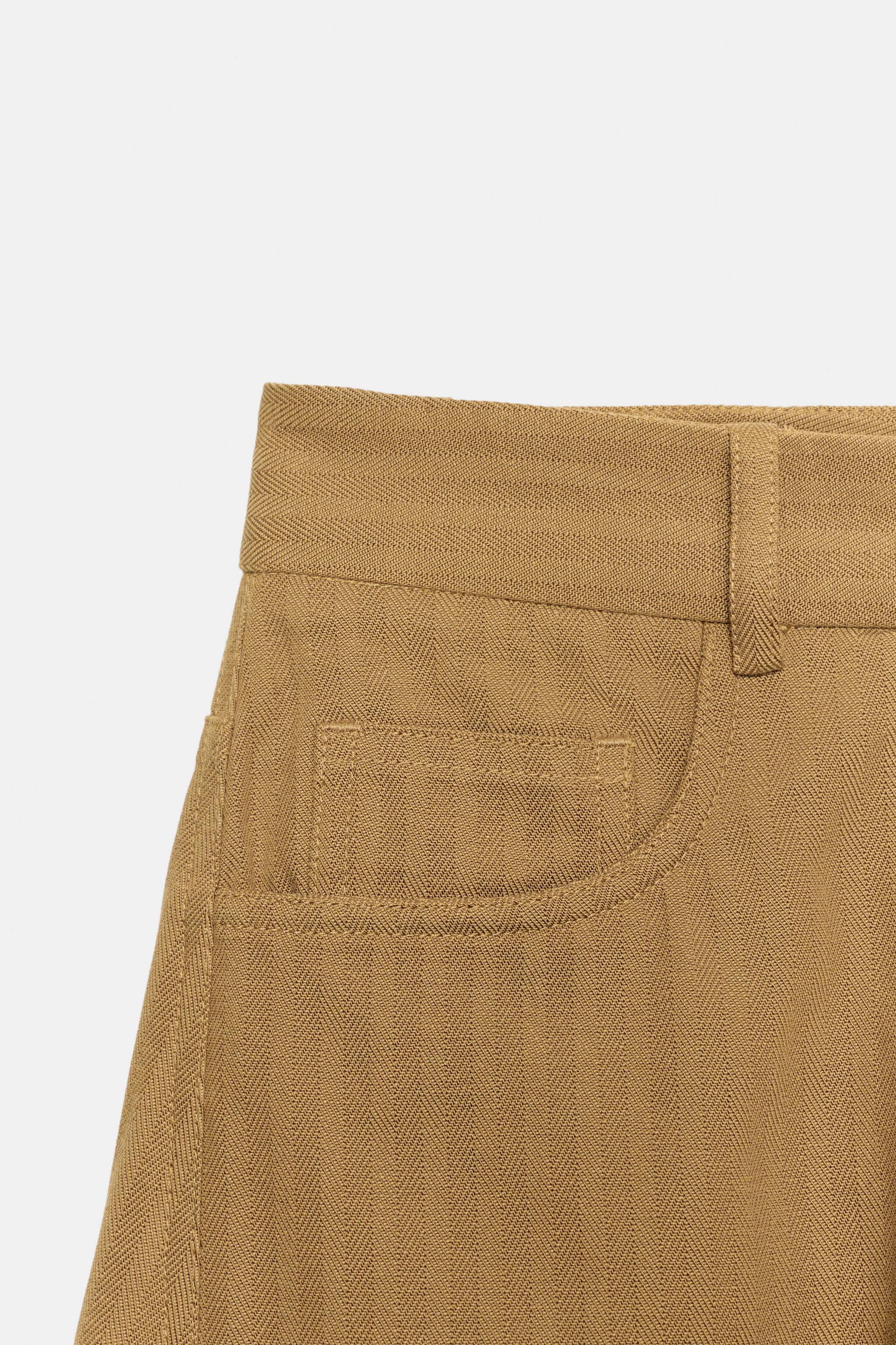 ZW COLLECTION HERRINGBONE TAPERED PANTS