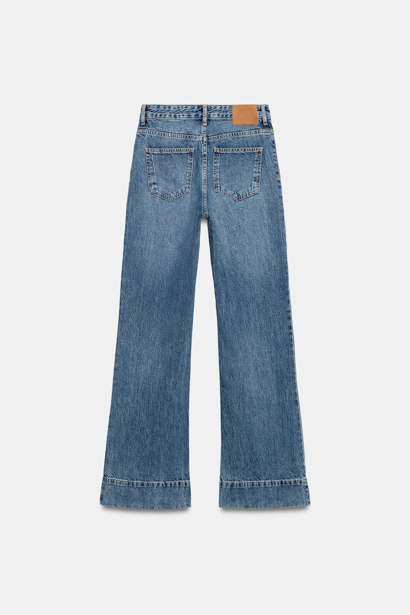 Женские джинсы Zara ZW Collection High-Rise Flare Pocket, цвет: Синий — фото 9