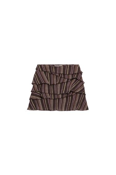 METALLIC THREAD STRIPED SKORT